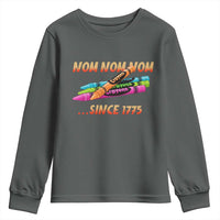 Nom Nom Nom Crayons Youth Sweatshirt Since 1775 Funny Military Joke Veterans - Wonder Print Shop