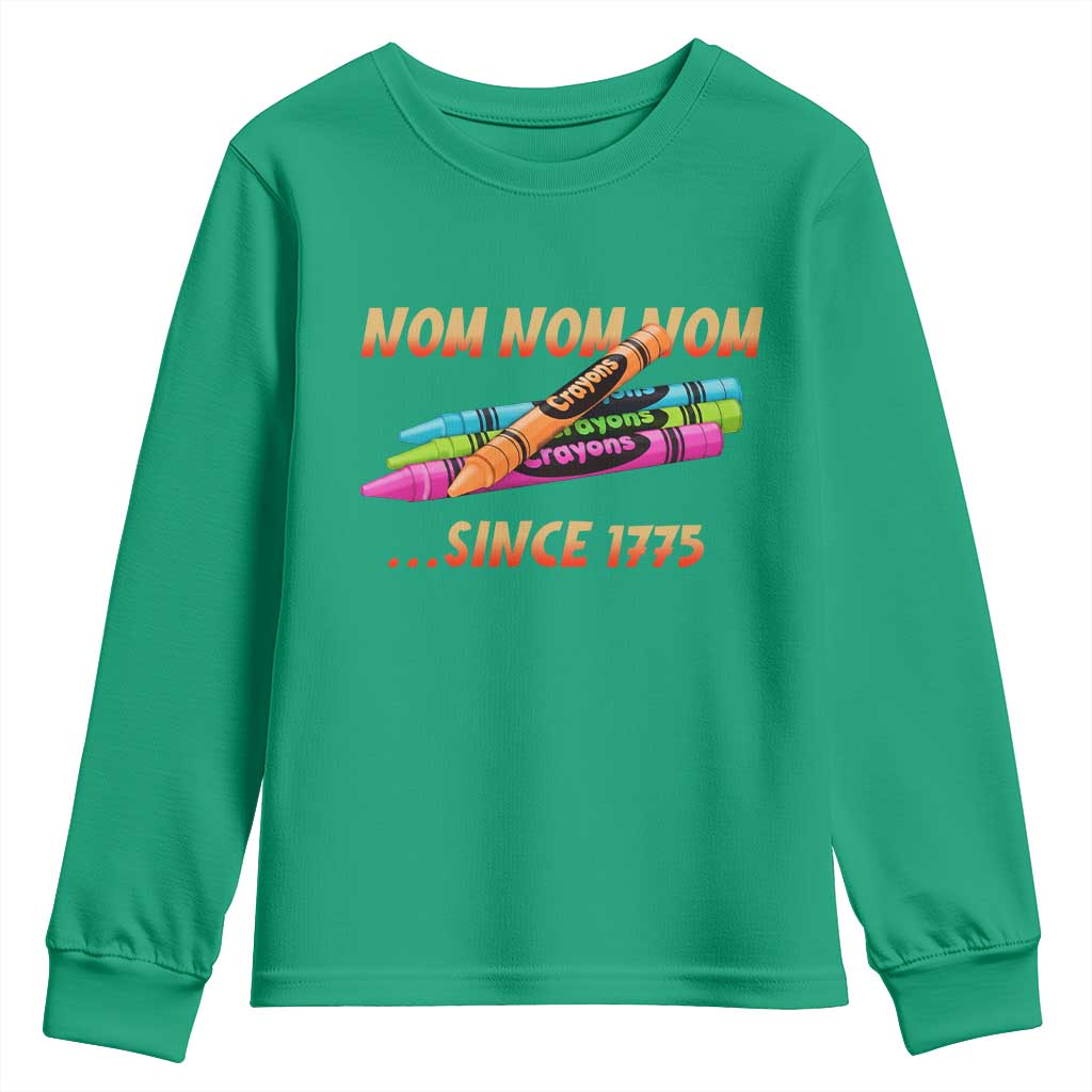 Nom Nom Nom Crayons Youth Sweatshirt Since 1775 Funny Military Joke Veterans - Wonder Print Shop