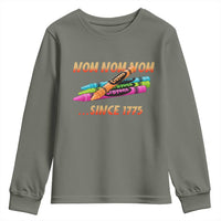 Nom Nom Nom Crayons Youth Sweatshirt Since 1775 Funny Military Joke Veterans - Wonder Print Shop