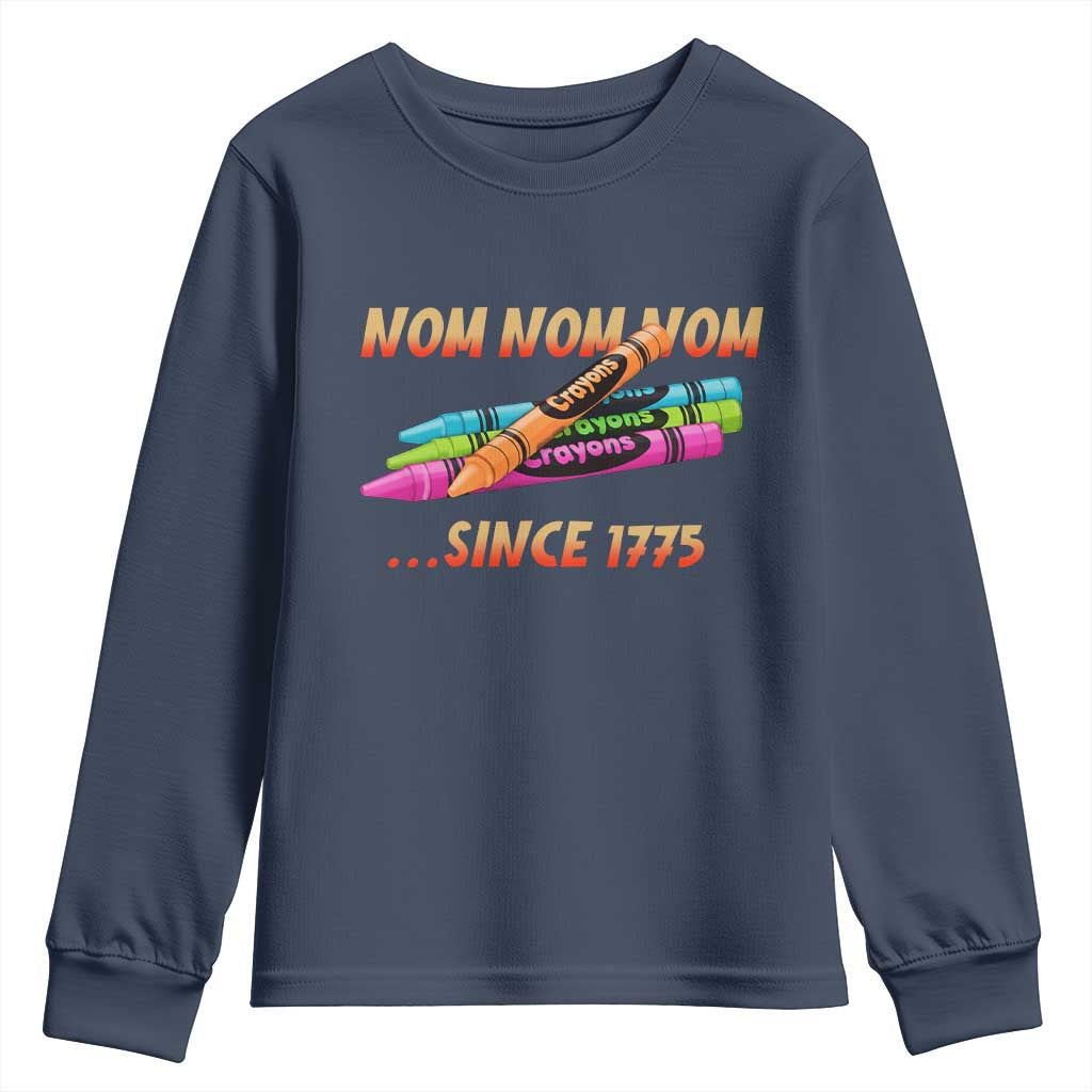 Nom Nom Nom Crayons Youth Sweatshirt Since 1775 Funny Military Joke Veterans - Wonder Print Shop