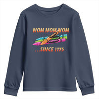 Nom Nom Nom Crayons Youth Sweatshirt Since 1775 Funny Military Joke Veterans - Wonder Print Shop