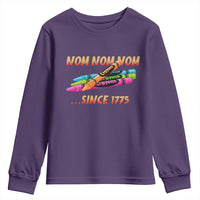 Nom Nom Nom Crayons Youth Sweatshirt Since 1775 Funny Military Joke Veterans - Wonder Print Shop