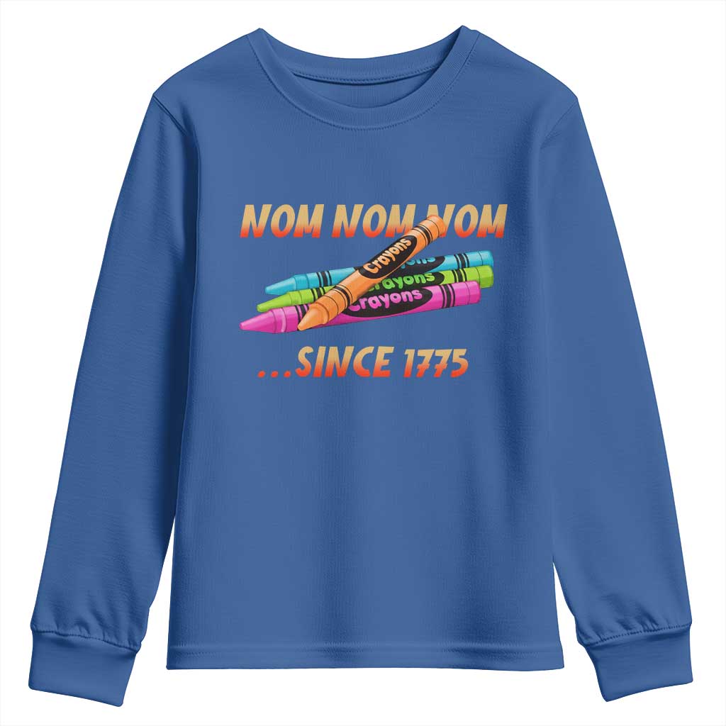 Nom Nom Nom Crayons Youth Sweatshirt Since 1775 Funny Military Joke Veterans - Wonder Print Shop
