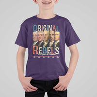 Original Rebels 250 Years of Freedom T Shirt For Kid Founding Fathers Patriotic 1776 to 2026 Semiquincentennial - Wonder Print Shop