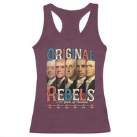Original Rebels 250 Years of Freedom Racerback Tank Top Founding Fathers Patriotic 1776 to 2026 Semiquincentennial - Wonder Print Shop