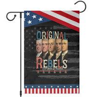 Original Rebels 250 Years of Freedom Garden Flag Founding Fathers Patriotic 1776 to 2026 Semiquincentennial