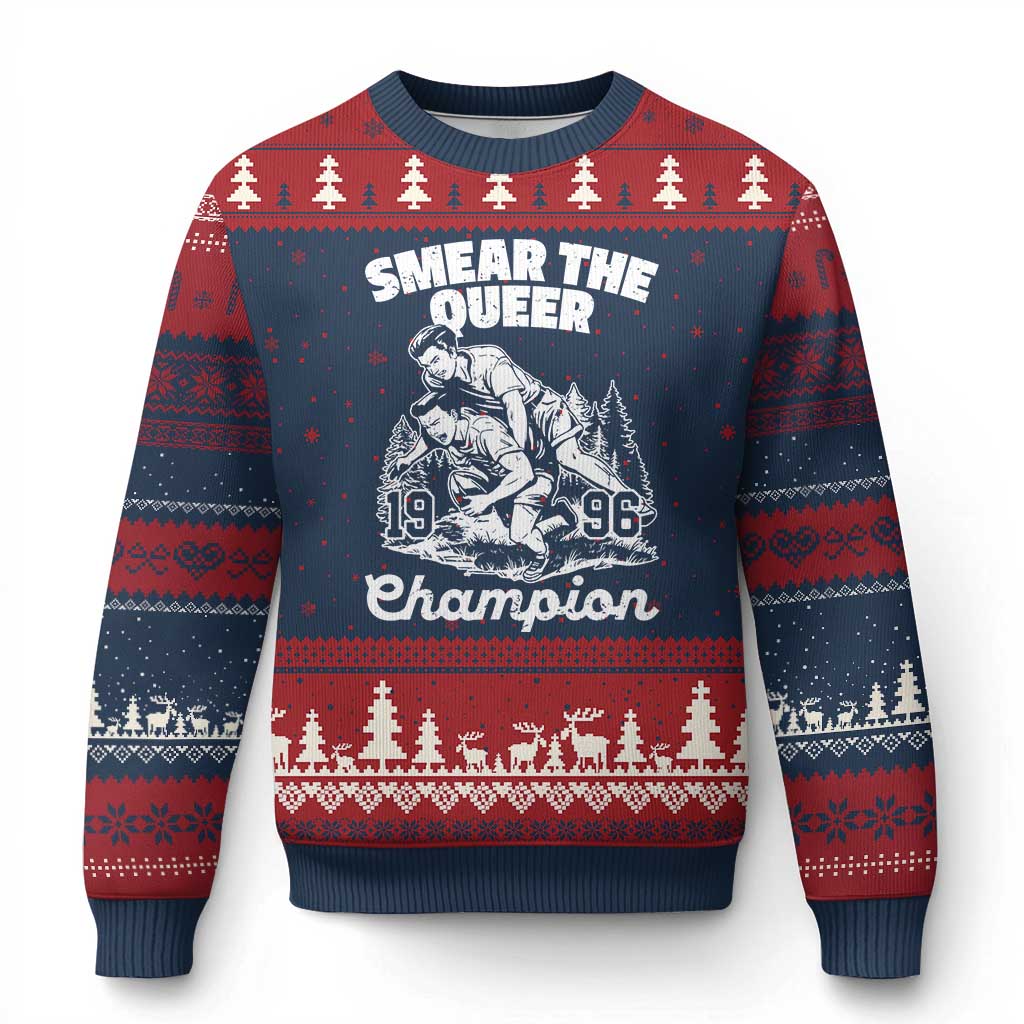 Sarcastic Smear The Qur Playround Game Ugly Christmas Sweater LGBTQ Queer Pride - Wonder Print Shop