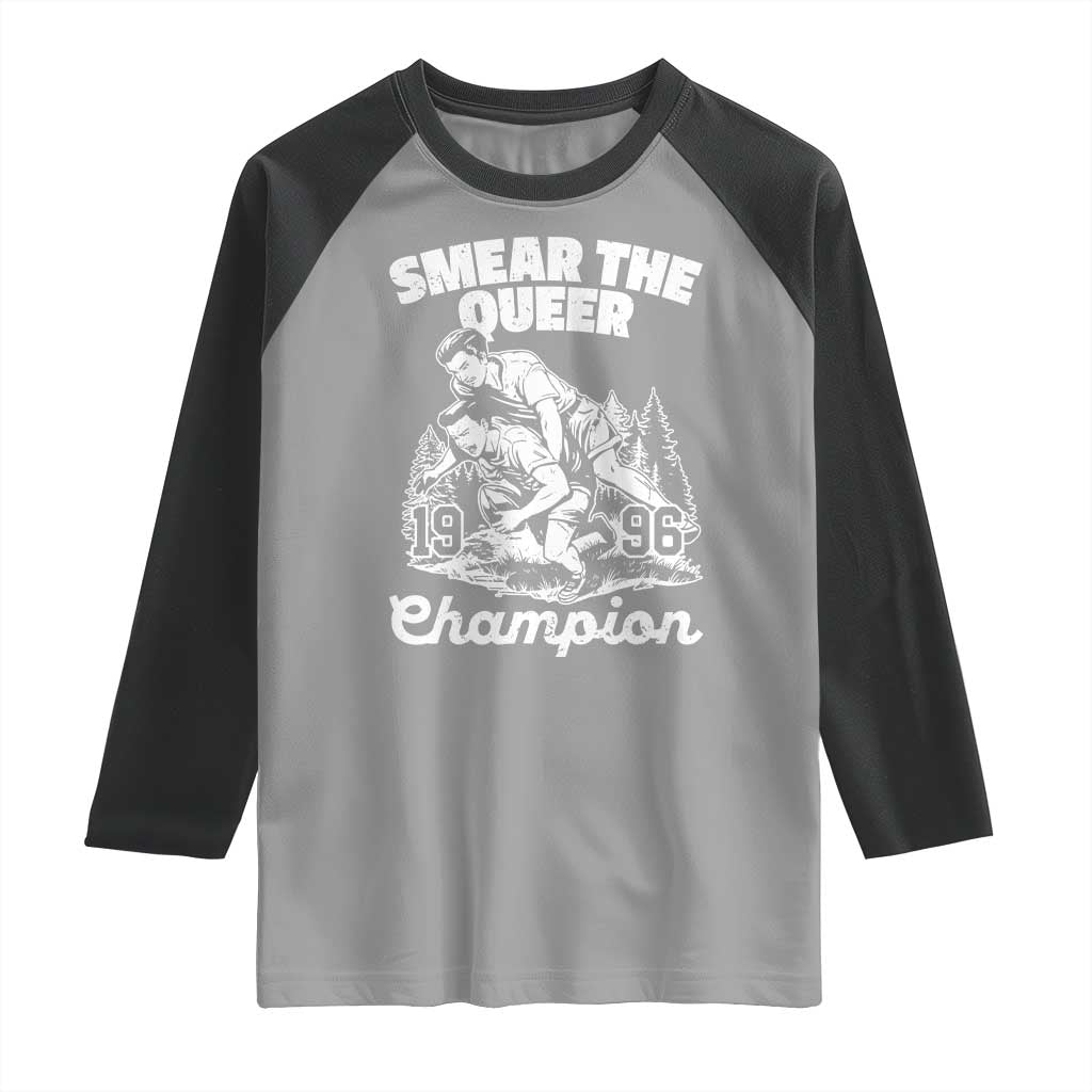 Sarcastic Smear The Qur Playround Game Raglan Shirt LGBTQ Queer Pride - Wonder Print Shop