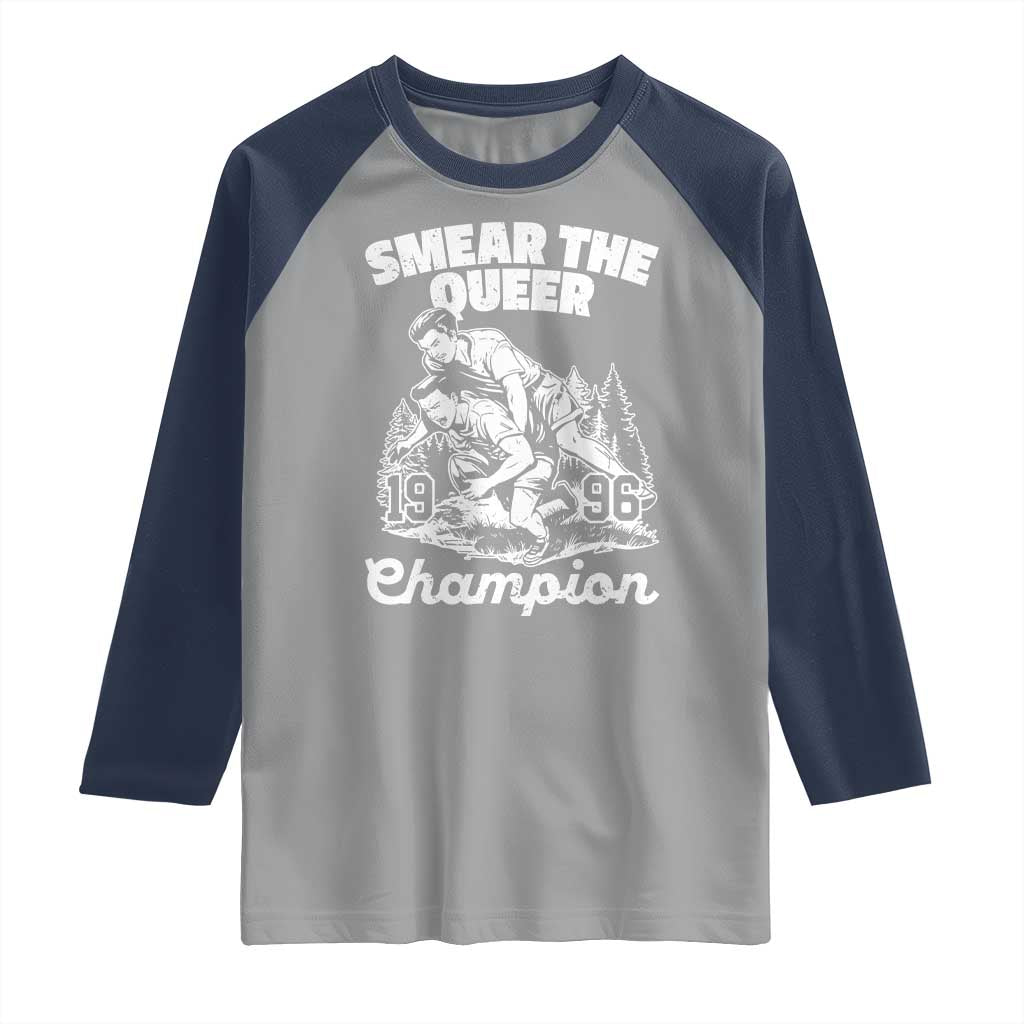 Sarcastic Smear The Qur Playround Game Raglan Shirt LGBTQ Queer Pride - Wonder Print Shop