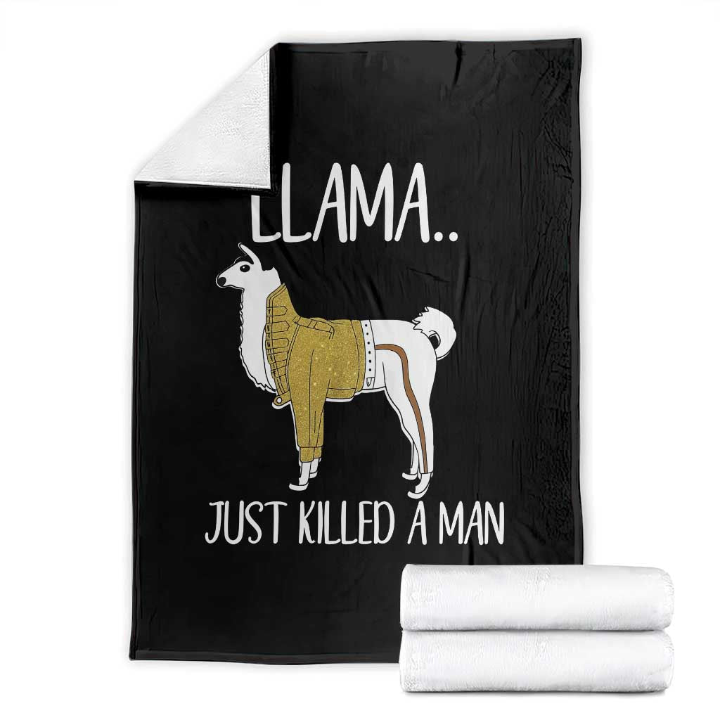Funny Llama Just Killed a Man Throw Blanket Animal Pun Internet Meme - Wonder Print Shop