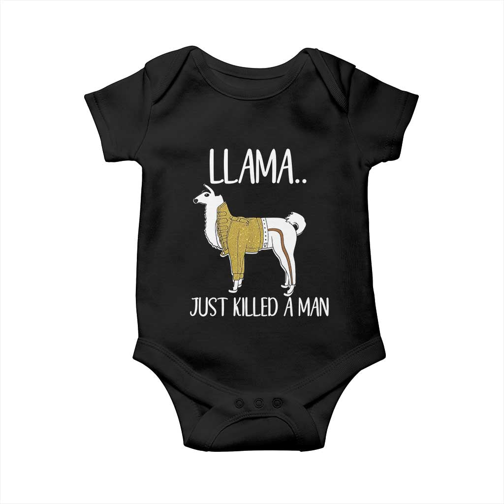Funny Llama Just Killed a Man Baby Onesie Animal Pun Internet Meme - Wonder Print Shop