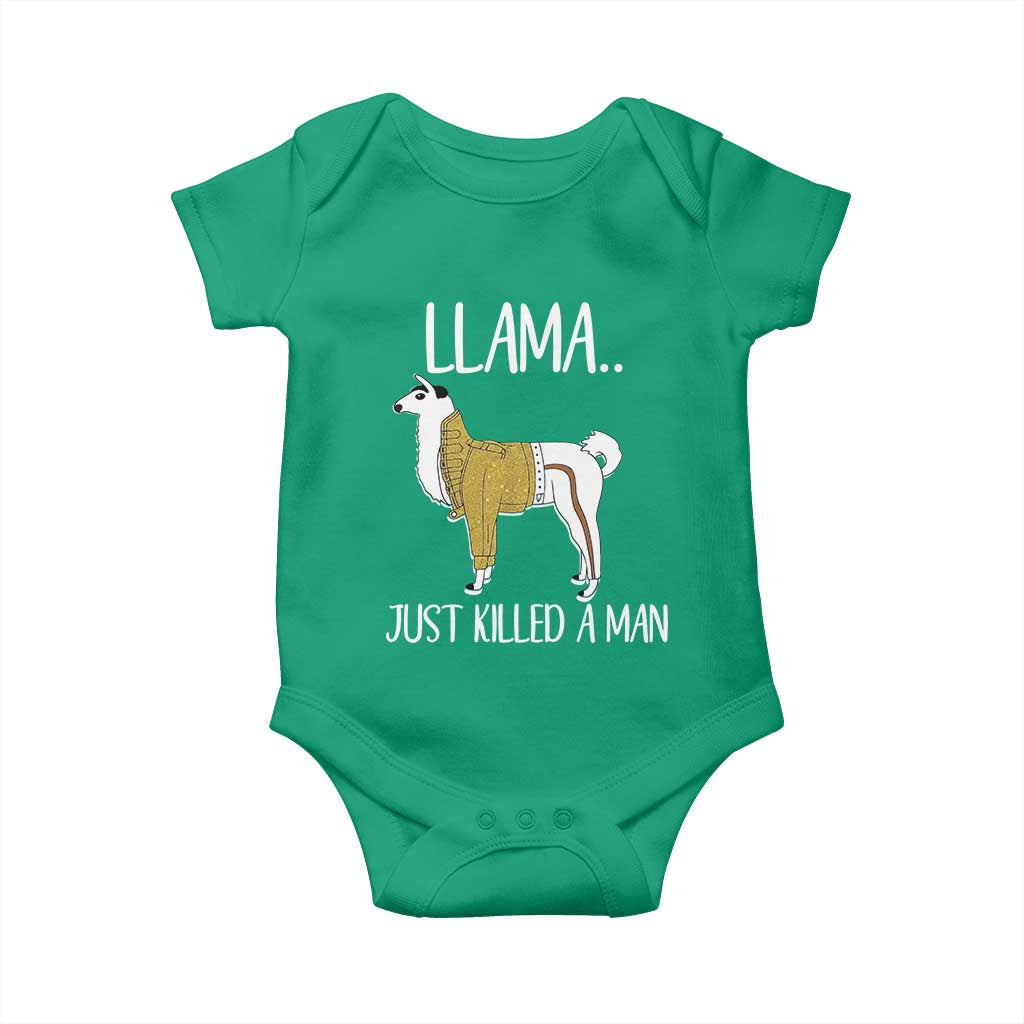 Funny Llama Just Killed a Man Baby Onesie Animal Pun Internet Meme - Wonder Print Shop