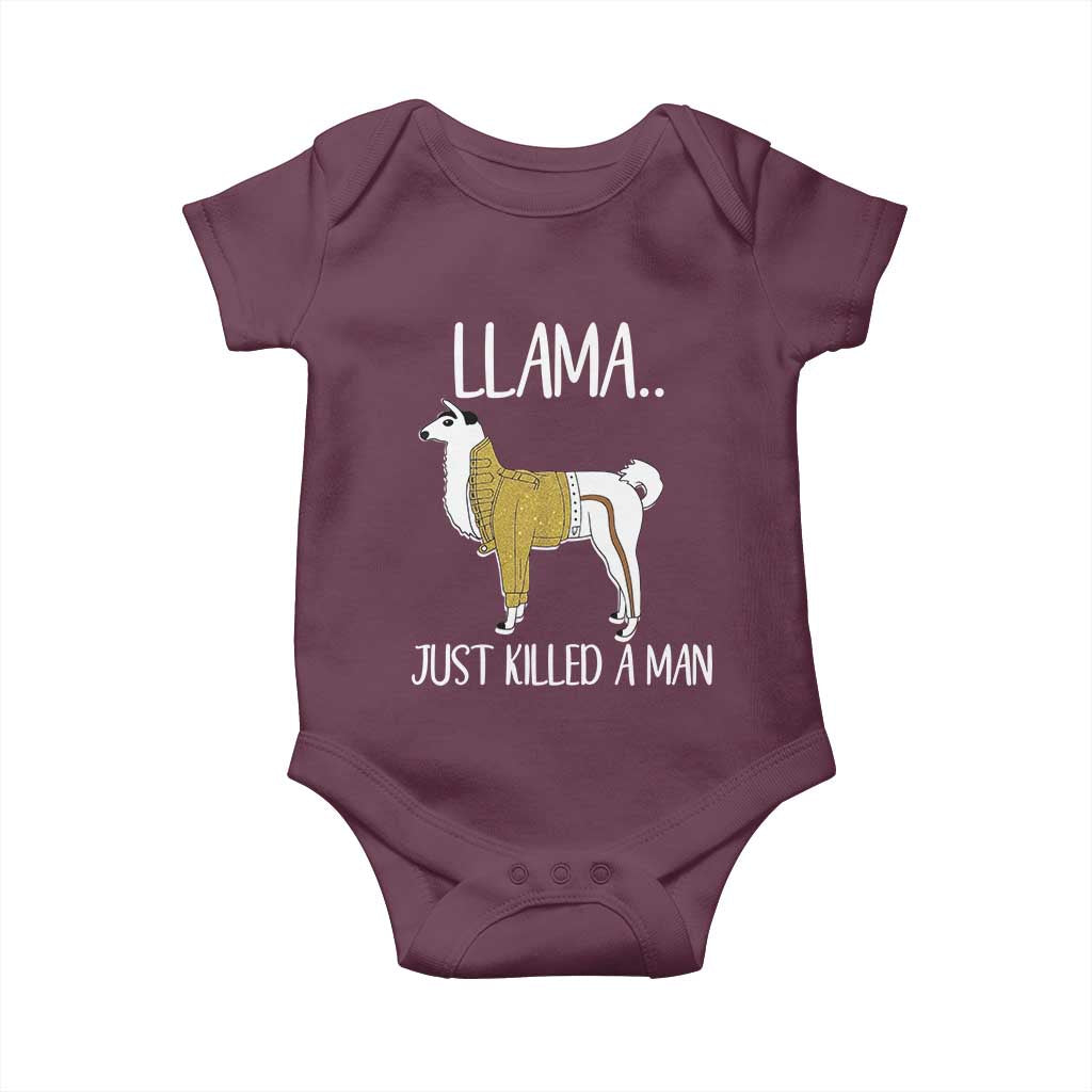 Funny Llama Just Killed a Man Baby Onesie Animal Pun Internet Meme - Wonder Print Shop