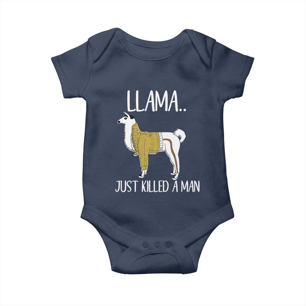 Funny Llama Just Killed a Man Baby Onesie Animal Pun Internet Meme - Wonder Print Shop