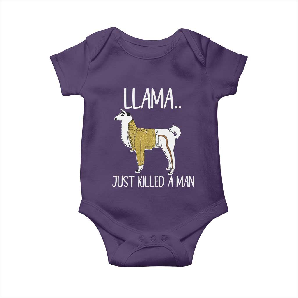 Funny Llama Just Killed a Man Baby Onesie Animal Pun Internet Meme - Wonder Print Shop