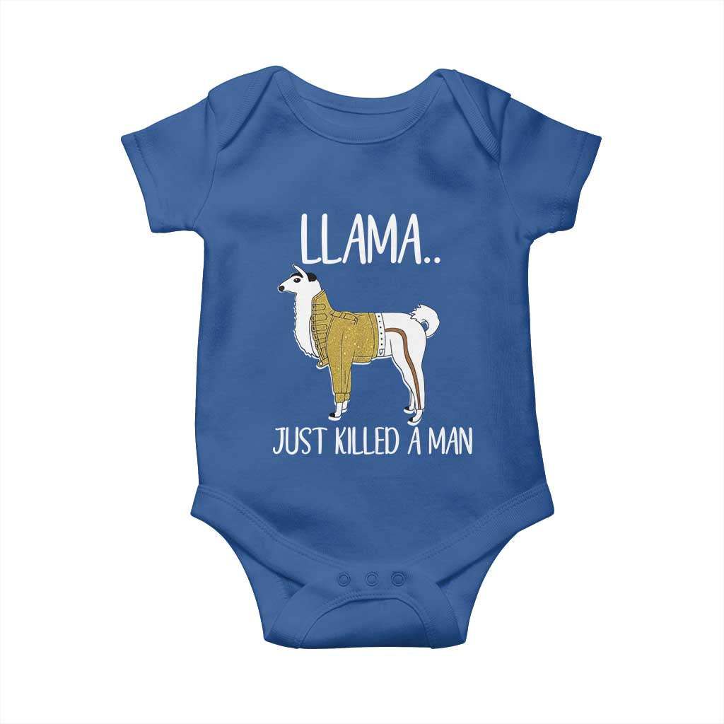 Funny Llama Just Killed a Man Baby Onesie Animal Pun Internet Meme - Wonder Print Shop