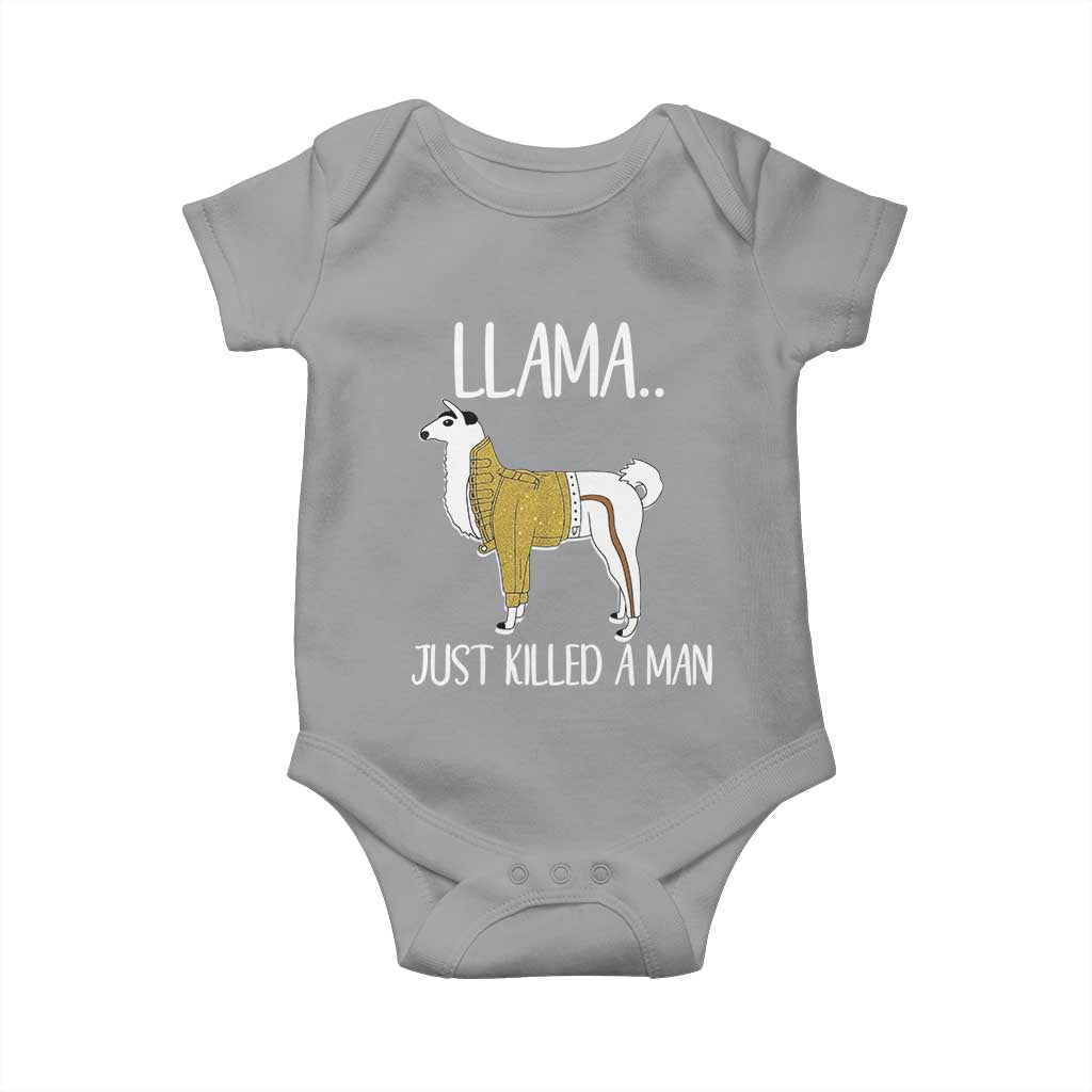 Funny Llama Just Killed a Man Baby Onesie Animal Pun Internet Meme - Wonder Print Shop