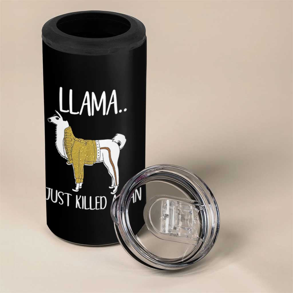 Funny Llama Just Killed a Man 4 in 1 Can Cooler Tumbler Animal Pun Internet Meme - Wonder Print Shop