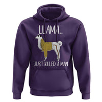 Funny Llama Just Killed a Man Hoodie Animal Pun Internet Meme - Wonder Print Shop