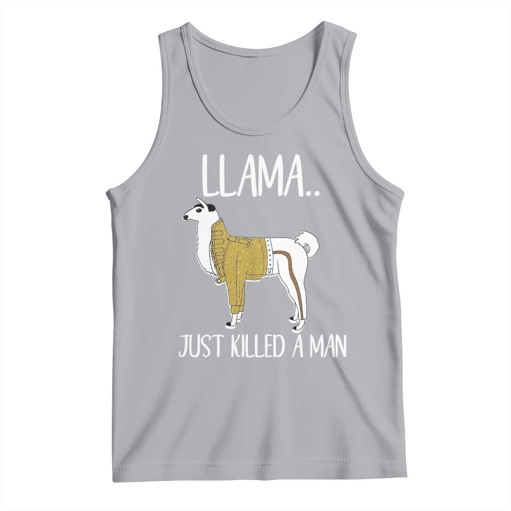Funny Llama Just Killed a Man Tank Top Animal Pun Internet Meme - Wonder Print Shop