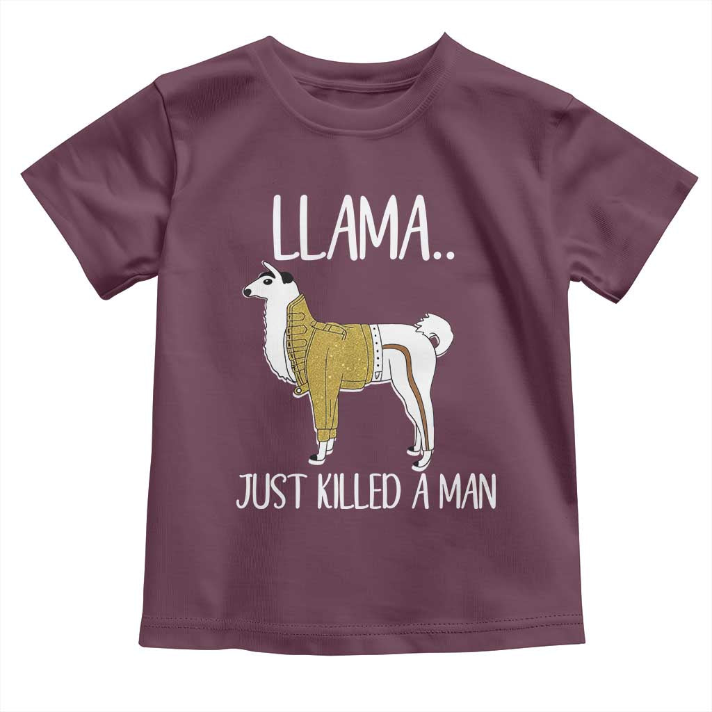 Funny Llama Just Killed a Man Toddler T Shirt Animal Pun Internet Meme - Wonder Print Shop