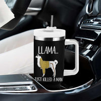 Funny Llama Just Killed a Man Tumbler With Handle Animal Pun Internet Meme - Wonder Print Shop