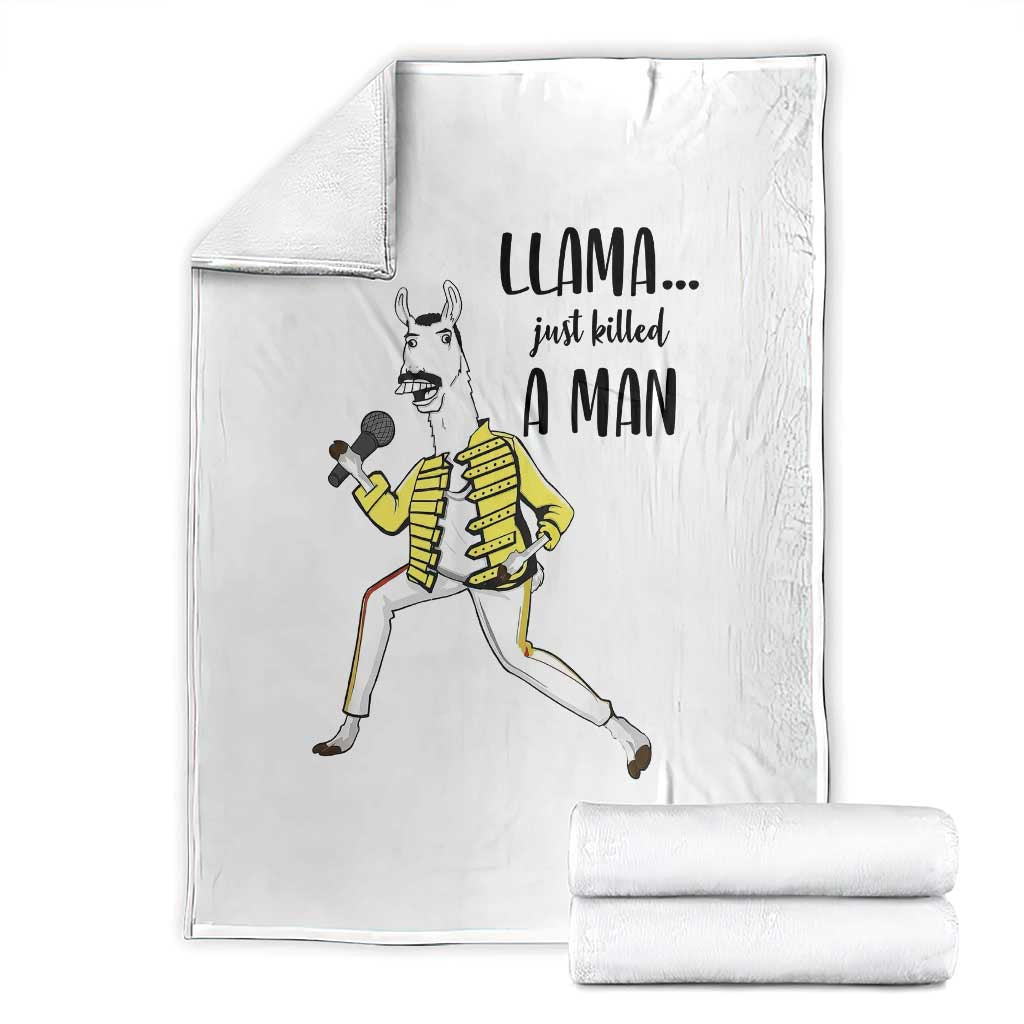 Funny Llama Just Killed a Man Throw Blanket Singing Animal Pun Internet Meme - Wonder Print Shop