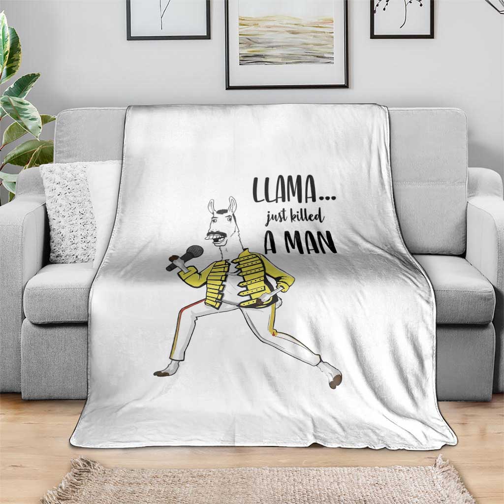 Funny Llama Just Killed a Man Throw Blanket Singing Animal Pun Internet Meme - Wonder Print Shop