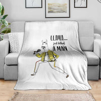 Funny Llama Just Killed a Man Throw Blanket Singing Animal Pun Internet Meme - Wonder Print Shop