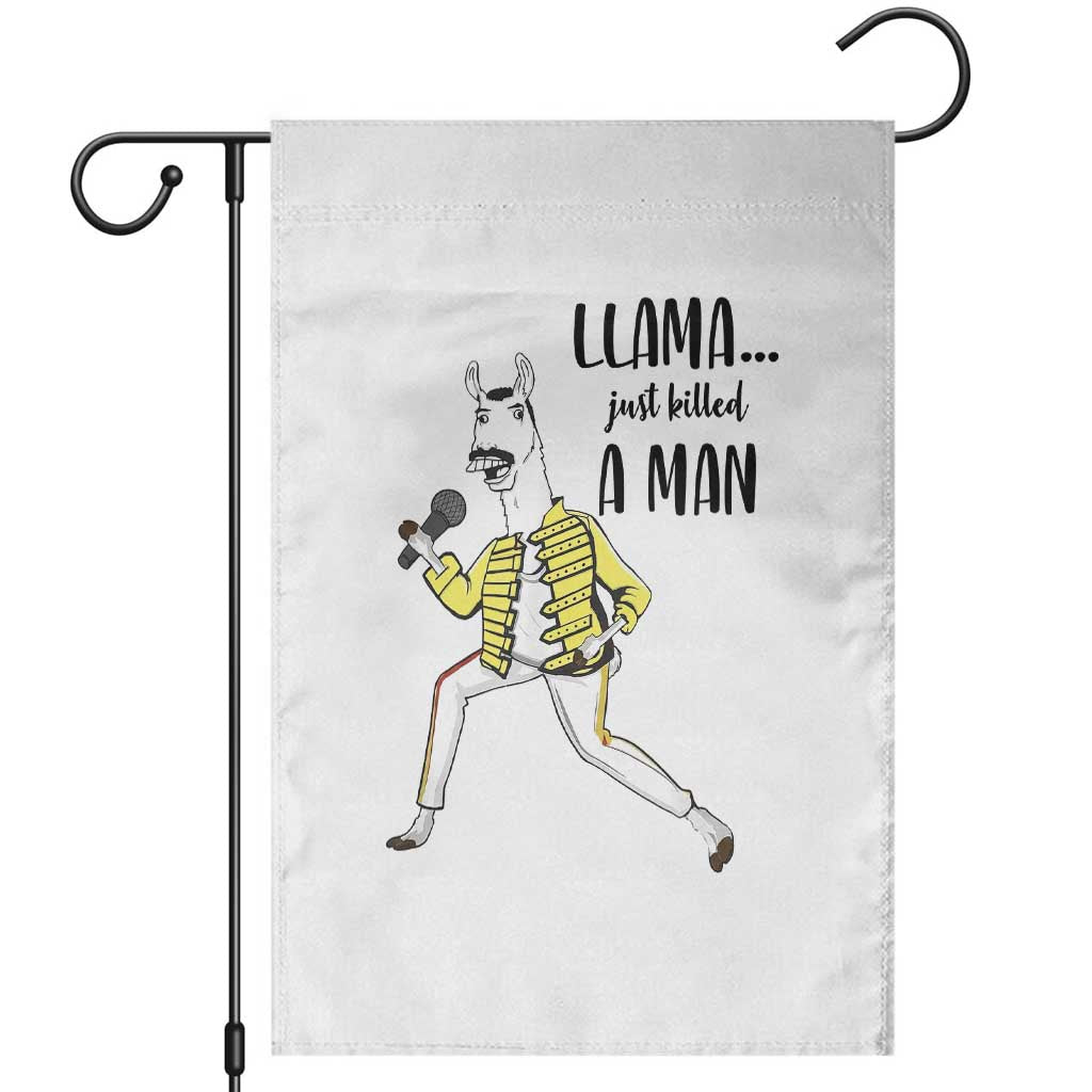 Funny Llama Just Killed a Man Garden Flag Singing Animal Pun Internet Meme - Wonder Print Shop