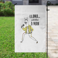 Funny Llama Just Killed a Man Garden Flag Singing Animal Pun Internet Meme - Wonder Print Shop