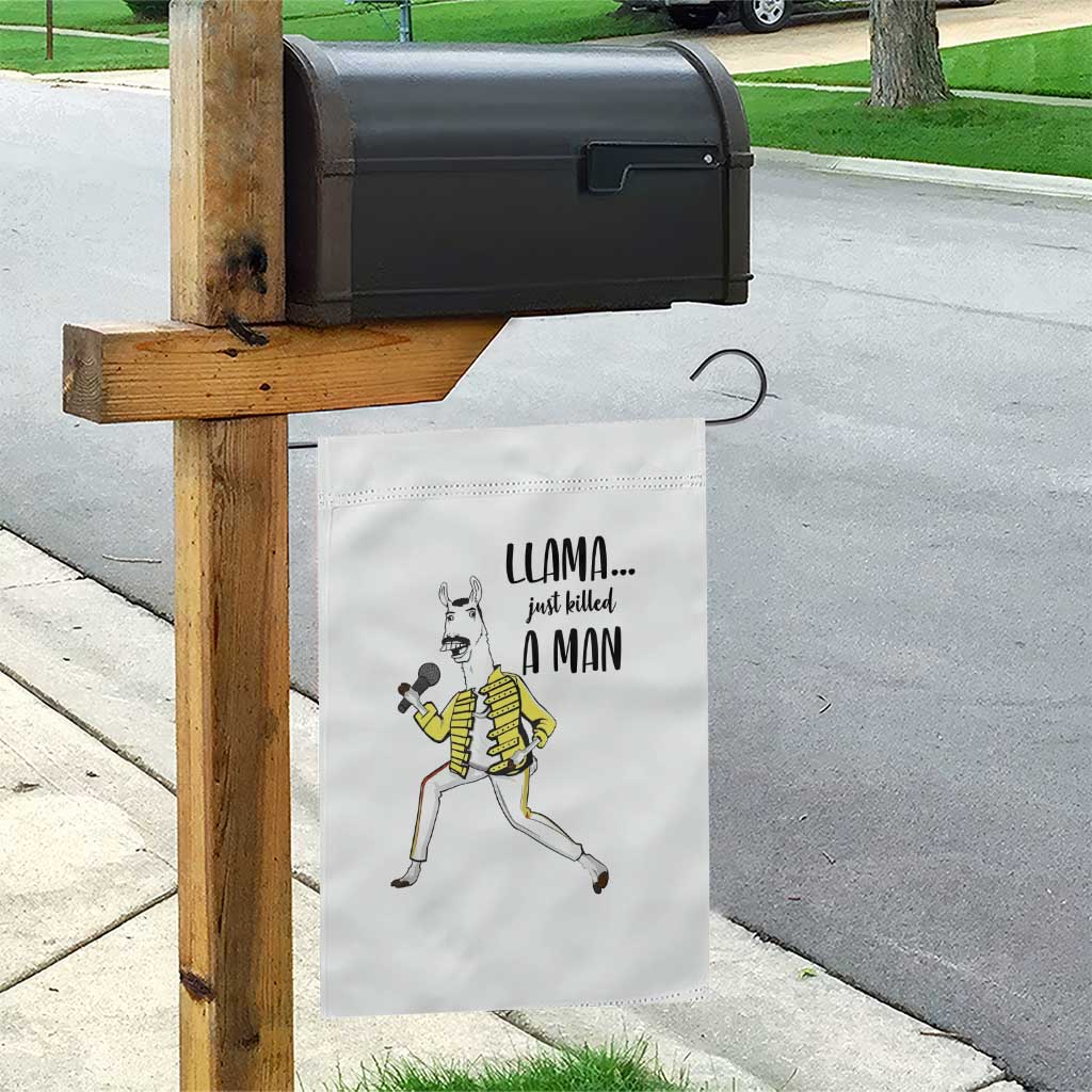 Funny Llama Just Killed a Man Garden Flag Singing Animal Pun Internet Meme - Wonder Print Shop