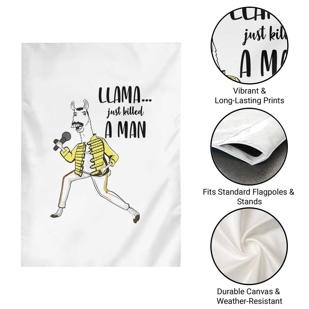 Funny Llama Just Killed a Man Garden Flag Singing Animal Pun Internet Meme - Wonder Print Shop