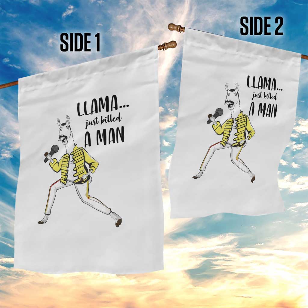 Funny Llama Just Killed a Man Garden Flag Singing Animal Pun Internet Meme - Wonder Print Shop