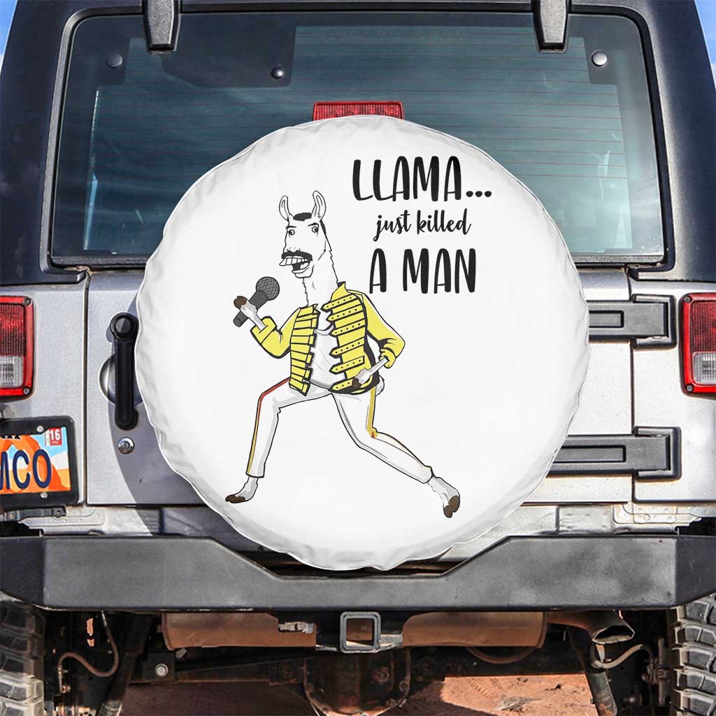 Funny Llama Just Killed a Man Spare Tire Cover Singing Animal Pun Internet Meme - Wonder Print Shop