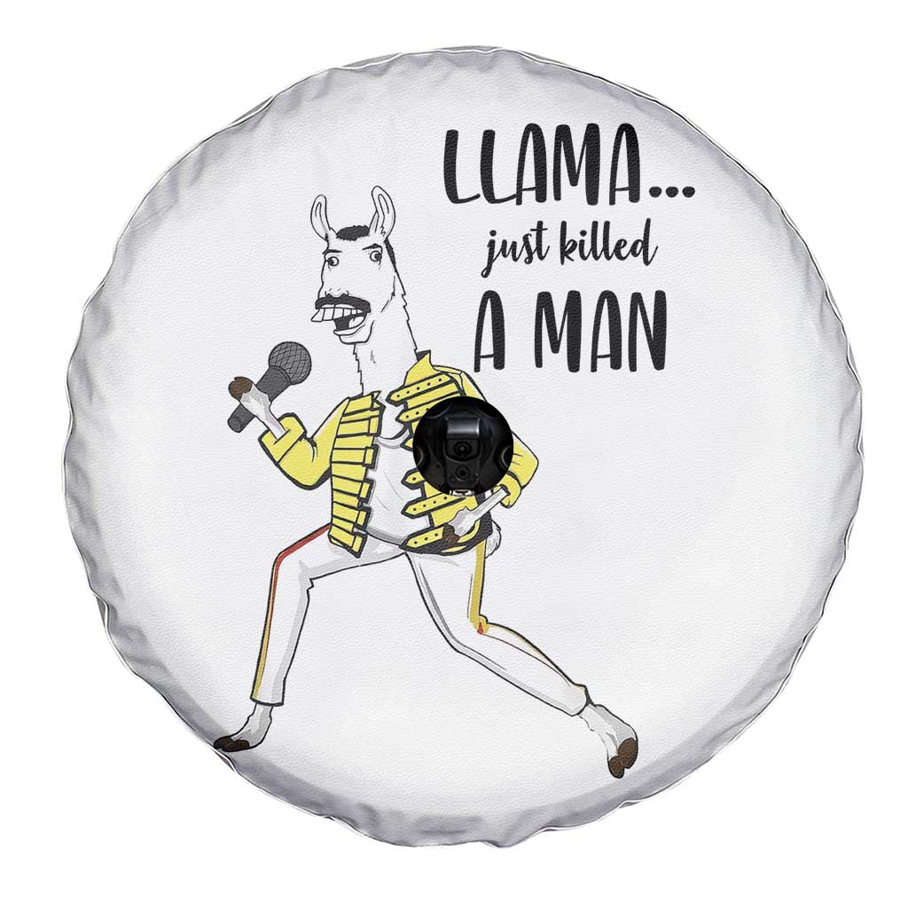 Funny Llama Just Killed a Man Spare Tire Cover Singing Animal Pun Internet Meme - Wonder Print Shop