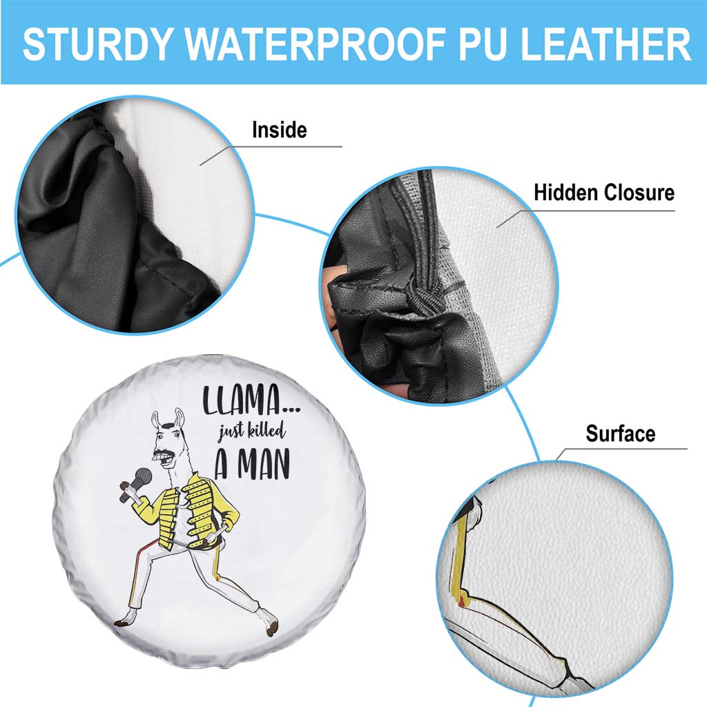 Funny Llama Just Killed a Man Spare Tire Cover Singing Animal Pun Internet Meme - Wonder Print Shop