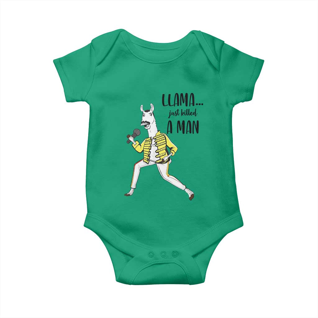 Funny Llama Just Killed a Man Baby Onesie Singing Animal Pun Internet Meme - Wonder Print Shop