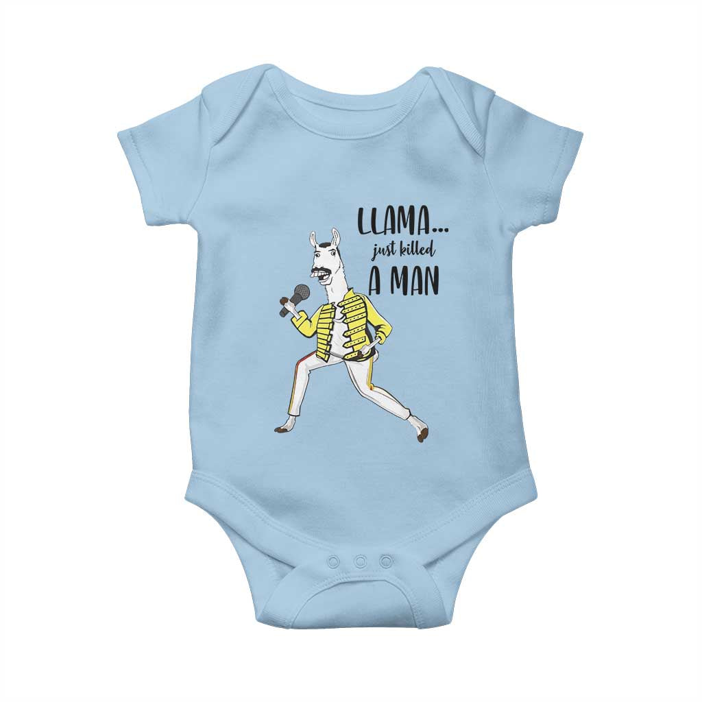 Funny Llama Just Killed a Man Baby Onesie Singing Animal Pun Internet Meme - Wonder Print Shop