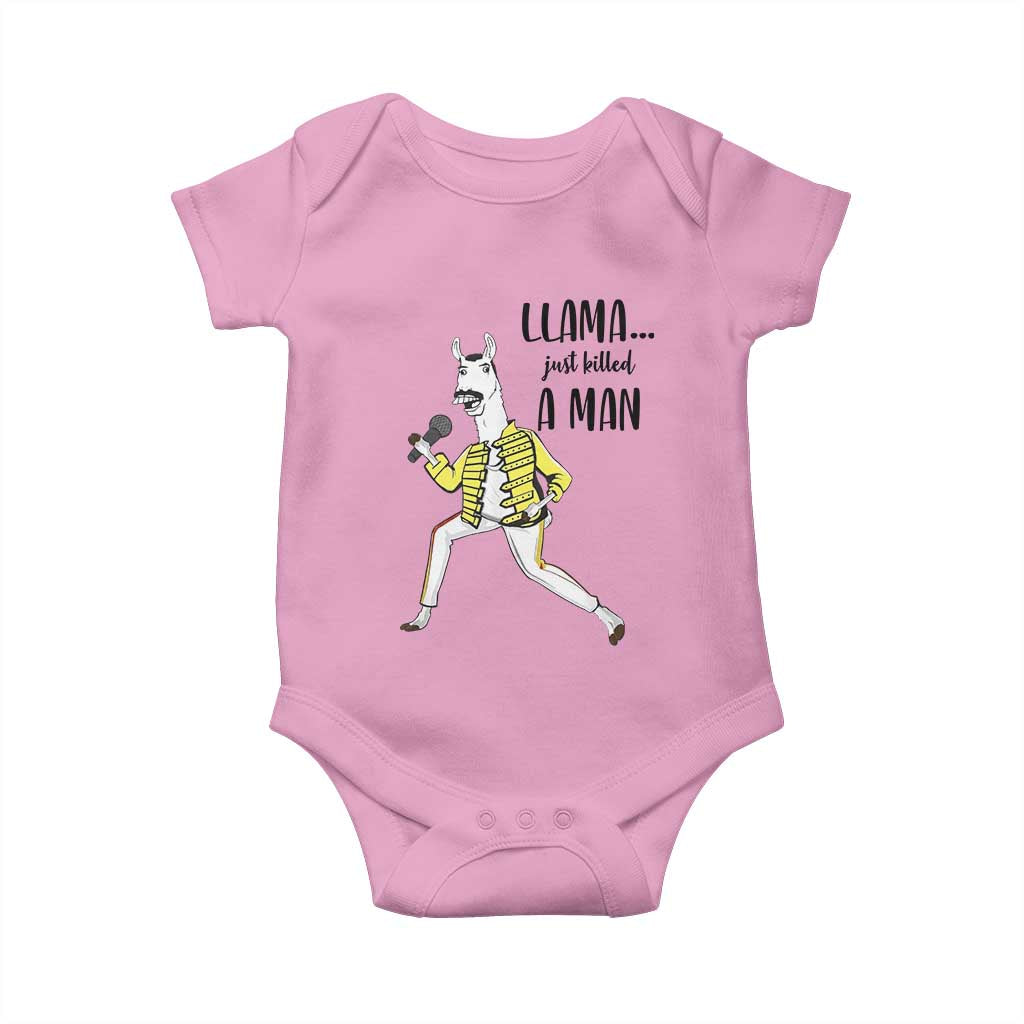 Funny Llama Just Killed a Man Baby Onesie Singing Animal Pun Internet Meme - Wonder Print Shop