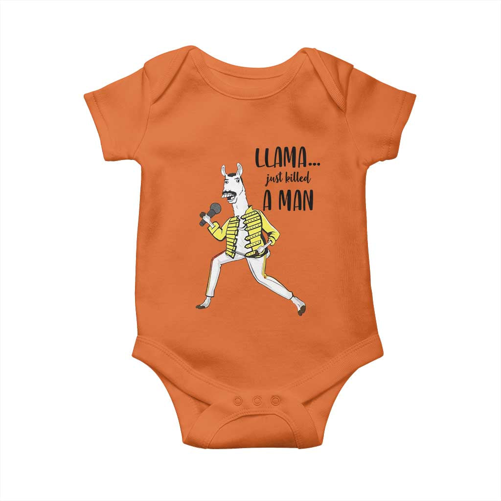Funny Llama Just Killed a Man Baby Onesie Singing Animal Pun Internet Meme - Wonder Print Shop