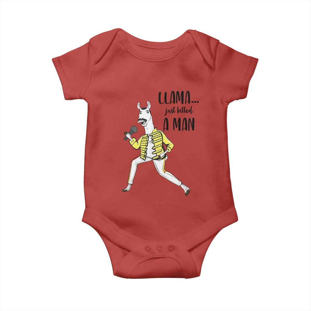 Funny Llama Just Killed a Man Baby Onesie Singing Animal Pun Internet Meme - Wonder Print Shop