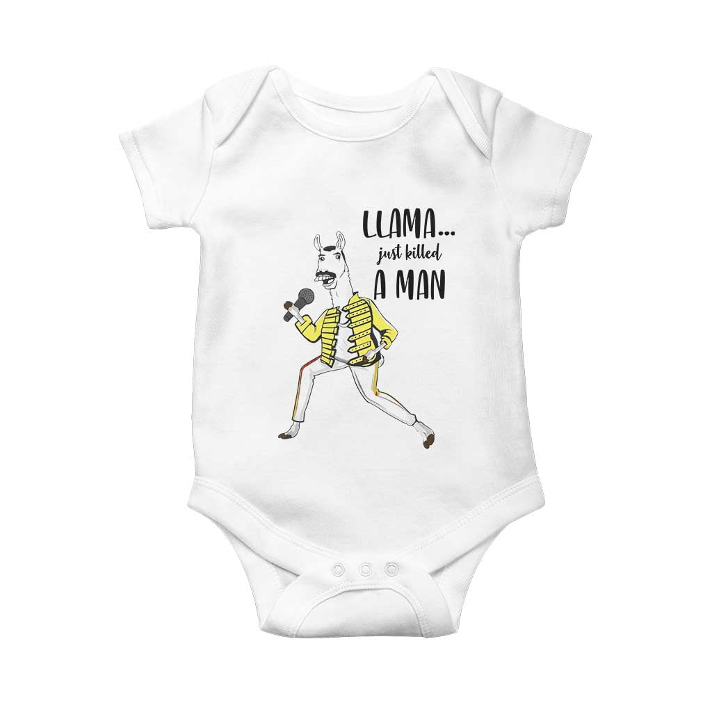Funny Llama Just Killed a Man Baby Onesie Singing Animal Pun Internet Meme - Wonder Print Shop