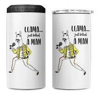 Funny Llama Just Killed a Man 4 in 1 Can Cooler Tumbler Singing Animal Pun Internet Meme - Wonder Print Shop