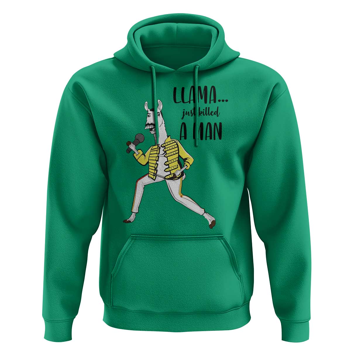 Funny Llama Just Killed a Man Hoodie Singing Animal Pun Internet Meme - Wonder Print Shop