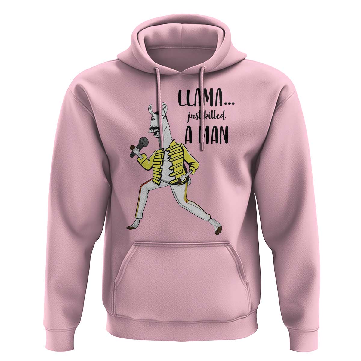 Funny Llama Just Killed a Man Hoodie Singing Animal Pun Internet Meme - Wonder Print Shop