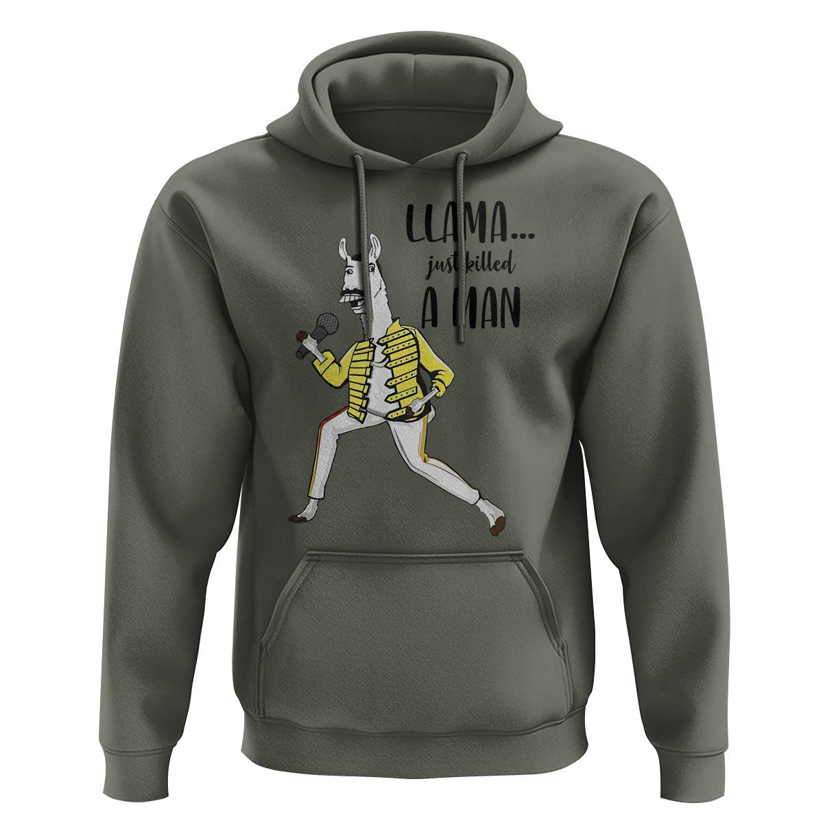 Funny Llama Just Killed a Man Hoodie Singing Animal Pun Internet Meme - Wonder Print Shop