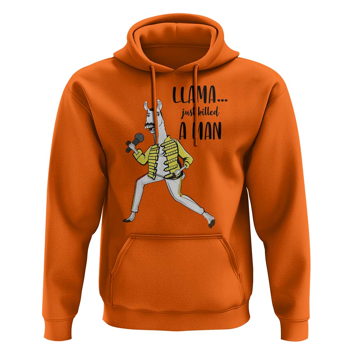 Funny Llama Just Killed a Man Hoodie Singing Animal Pun Internet Meme - Wonder Print Shop
