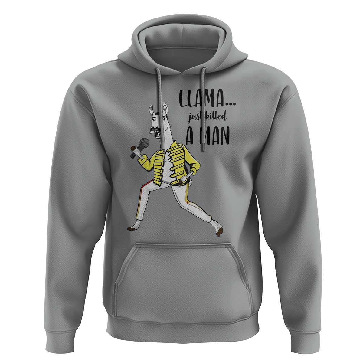 Funny Llama Just Killed a Man Hoodie Singing Animal Pun Internet Meme - Wonder Print Shop