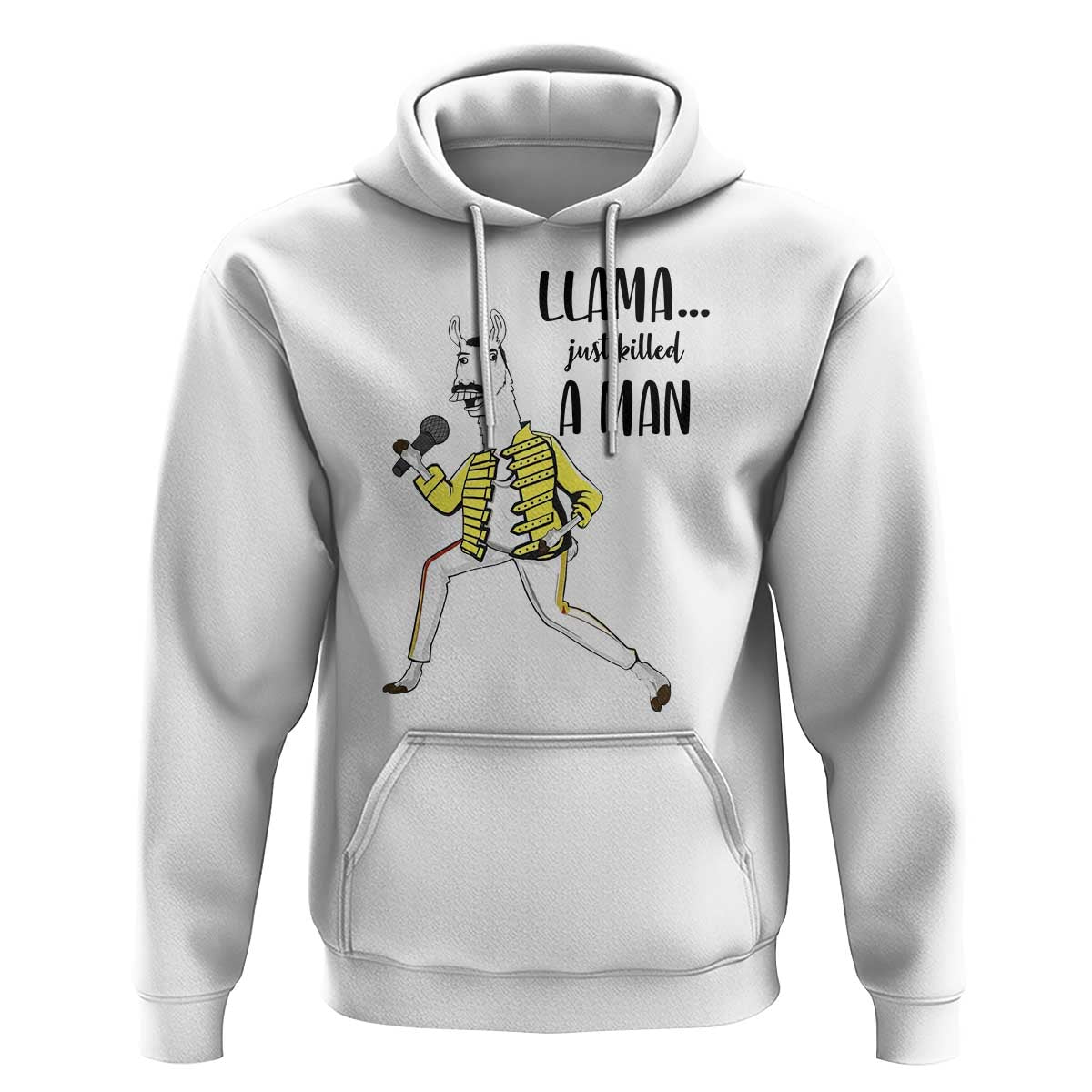 Funny Llama Just Killed a Man Hoodie Singing Animal Pun Internet Meme - Wonder Print Shop